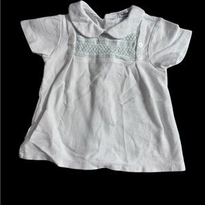 Babidu white shirt with green embroidery. K241